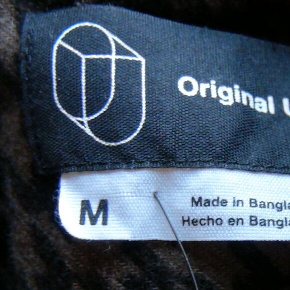 MEN'S Original Use Hoody Jacket Sweater Brown Houndstooth ButtonUp Long Sleeve M - Picture 11 of 16